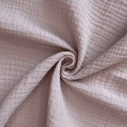 Ткань Муслин Жатый, цвет Пыльно-Розовый (на отрез)  в Спб