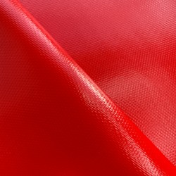 Ткань ПВХ 600 гр/м2 плотная, Красный (Ширина 150см), на отрез  в Спб