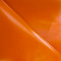 Тентовый материал ПВХ 450 гр/м2, Оранжевый (Ширина 160см), на отрез  в Спб, 450 г/м2, 699 руб