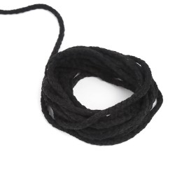 Шнур для одежды тип 2, цвет Чёрный (плетено-вязаный/полиэфир)  в Спб